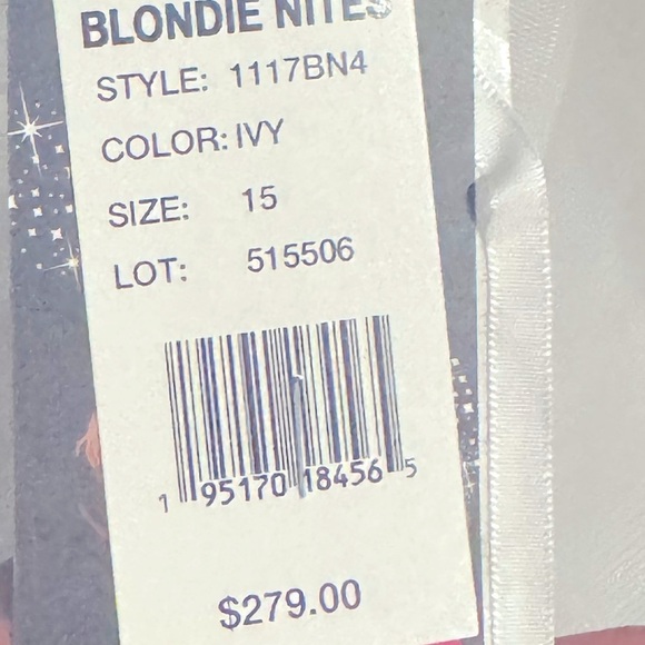 BLONDIE NITES Corset-style Mesh Line Sleeveless Dress Rhinestone Sheer ivory - Picture 16 of 16